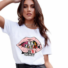 Load image into Gallery viewer, Colored Lips Printed Woman T-Shirt