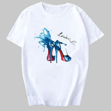 Load image into Gallery viewer, High Heels Shoes Printed Casual Women T-shirt