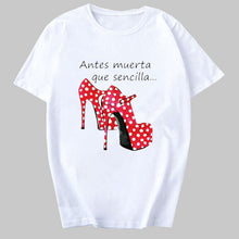 Load image into Gallery viewer, High Heels Shoes Printed Casual Women T-shirt