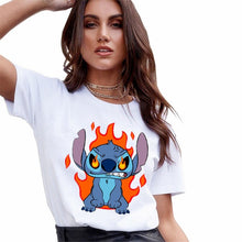 Load image into Gallery viewer, Lilo Stitch Cartoon Woman T-Shirt