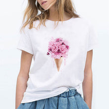 Load image into Gallery viewer, Cow Heifer Flowers Casual Woman T-Shirt
