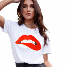 Load image into Gallery viewer, Colored Lips Printed Woman T-Shirt
